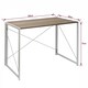 image 2 of Folding Desk Computer White Frame Rustic Wood Foldable Study Table Laptop Office Space White
