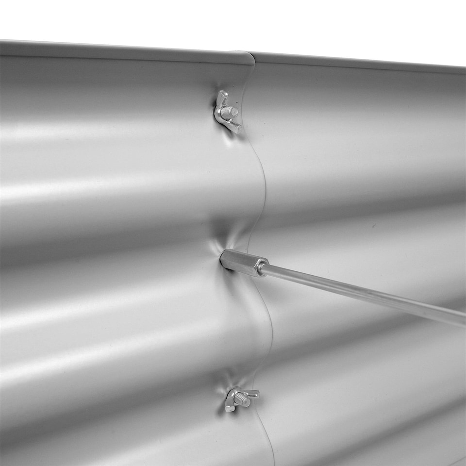 image 1 of Harbour Housewares Rounded Galvanised Steel Raised Garden Beds - 120cm x 60cm - Silver - Pack of 2