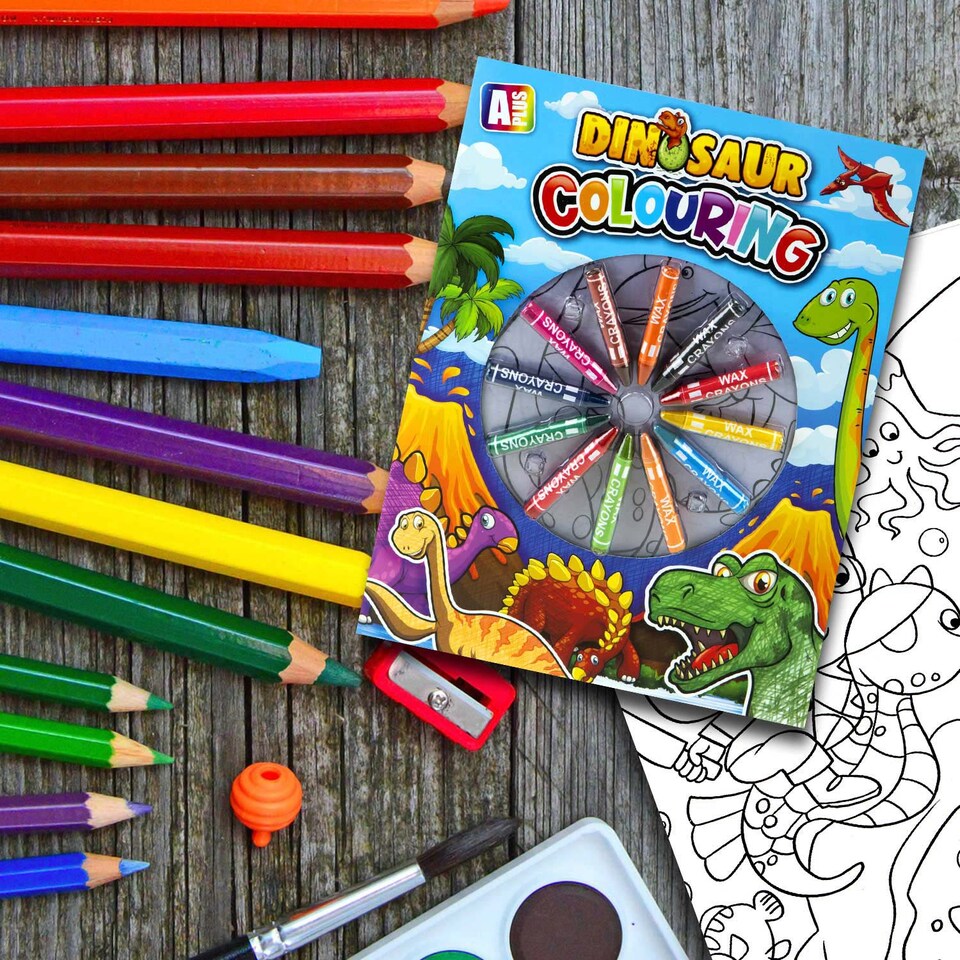 image 1 of VFM e-Store Colouring Book and 12-Crayon Set for Children