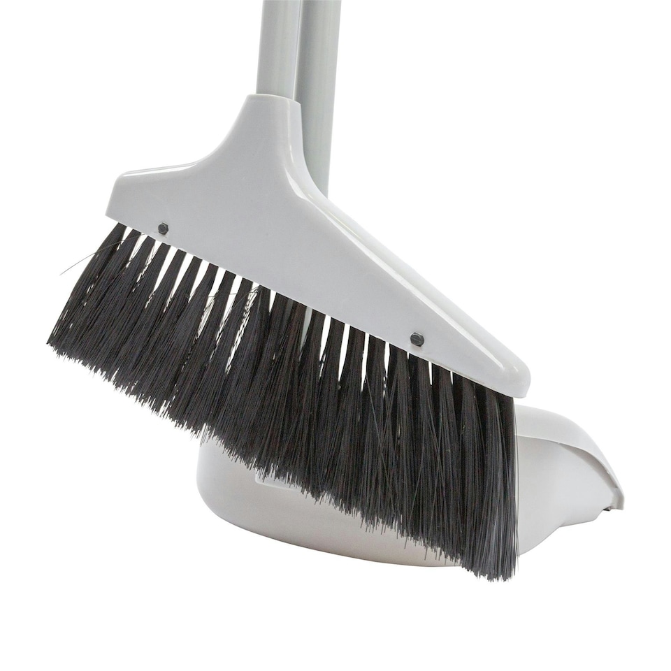 image 1 of Ashley Long Handle Dustpan & Brush Set - Grey