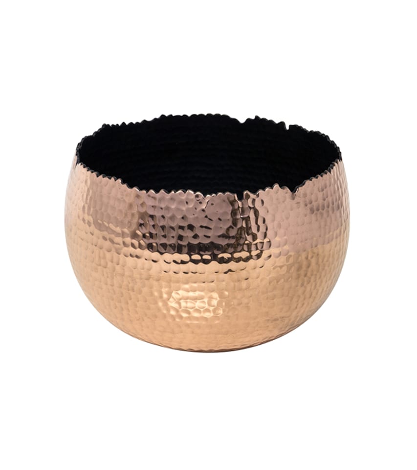 image 1 of Hammered Bowl - Iron - L30 x W30 x H21 cm - Copper/Black