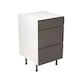 image 1 of 3 Drawer Base Unit 500mm w/ J-Pull Cabinet Door - Super Gloss Graphite Grey | Super Gloss Graphite