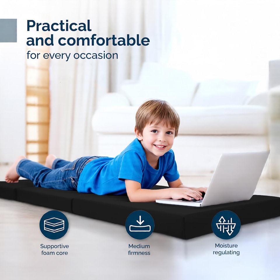 image 1 of Tri Fold Fold Out Z Bed Futon Sofa Chair Mattress