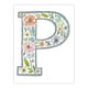 image 3 of Letter P in Flowers Spring Floral Birthday Gift Mum Black Framed Wall Art Print A4