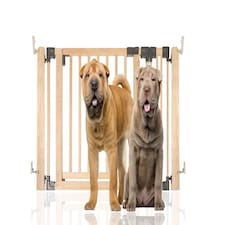Bettacare Wooden Multi Panel Flexible Pet Barrier, Natural Wood, up to 116cm Wide, Dog Barrier for Pets Dogs and Puppy Cream | Natural