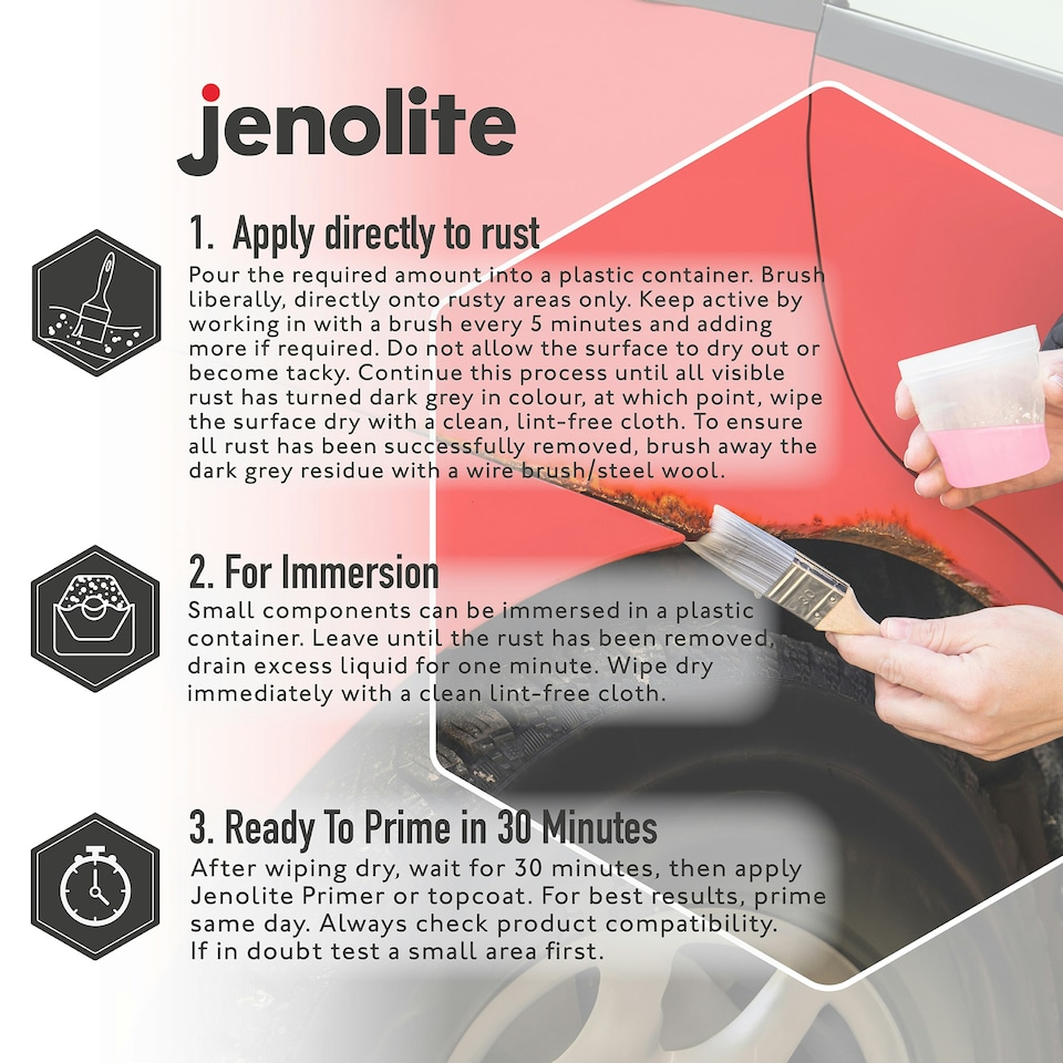 image 1 of Jenolite Back 2 Bare Metal Original Liquid Rust Remover - 500ml