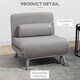 image 6 of HOMCOM Folding 5 Position Convertible Sleeper Chair Sofa Bed Grey Silver