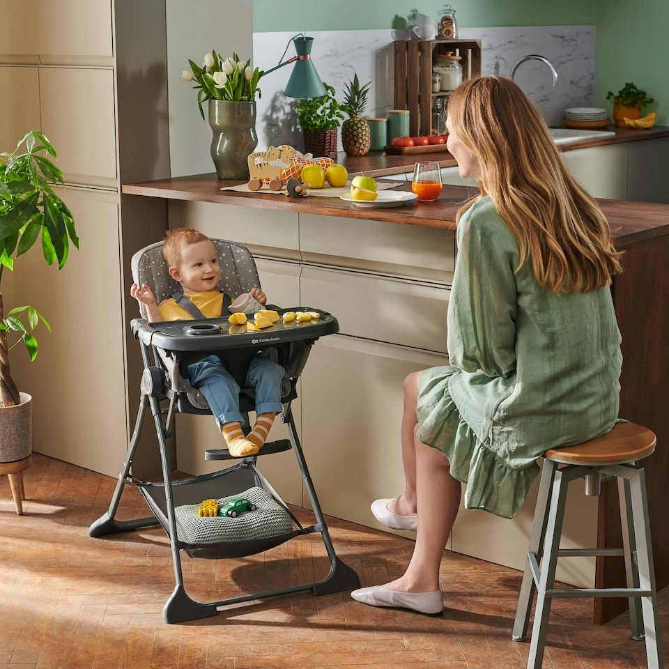 image 1 of Kinderkraft Foldee High Chair for Baby and Toddler - Green