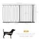 image 4 of PawHut Dog Gate Wide Stair Gate w/ Door Pressure Fit, 75-145W cm, Black