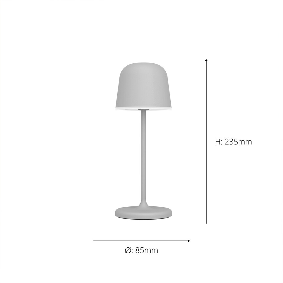 image 1 of EGLO Mannera - S Portable LED Table Light Grey | Black
