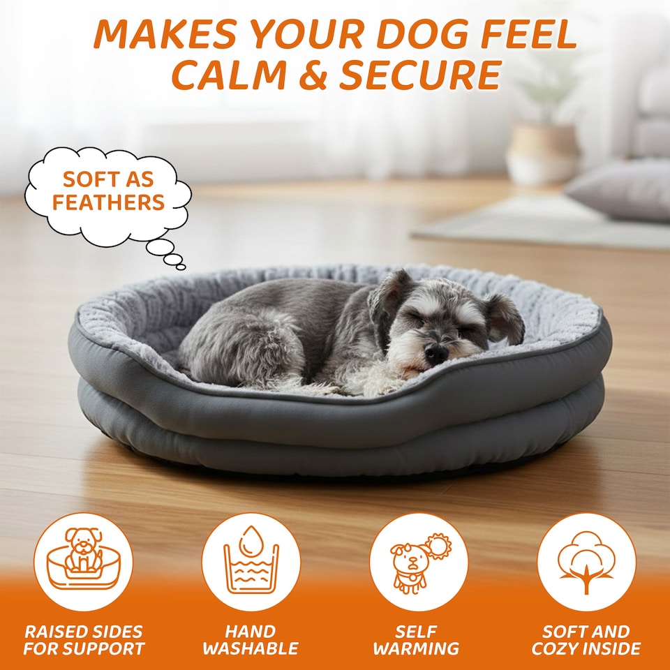 image 1 of Luxury Washable Pet Bed Soft Cushion for Dogs & Cats, Warm Basket in S, M, L Sizes