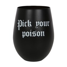 Something Different Pick Your Poison Stemless Wine Glass - Black/White - One Size