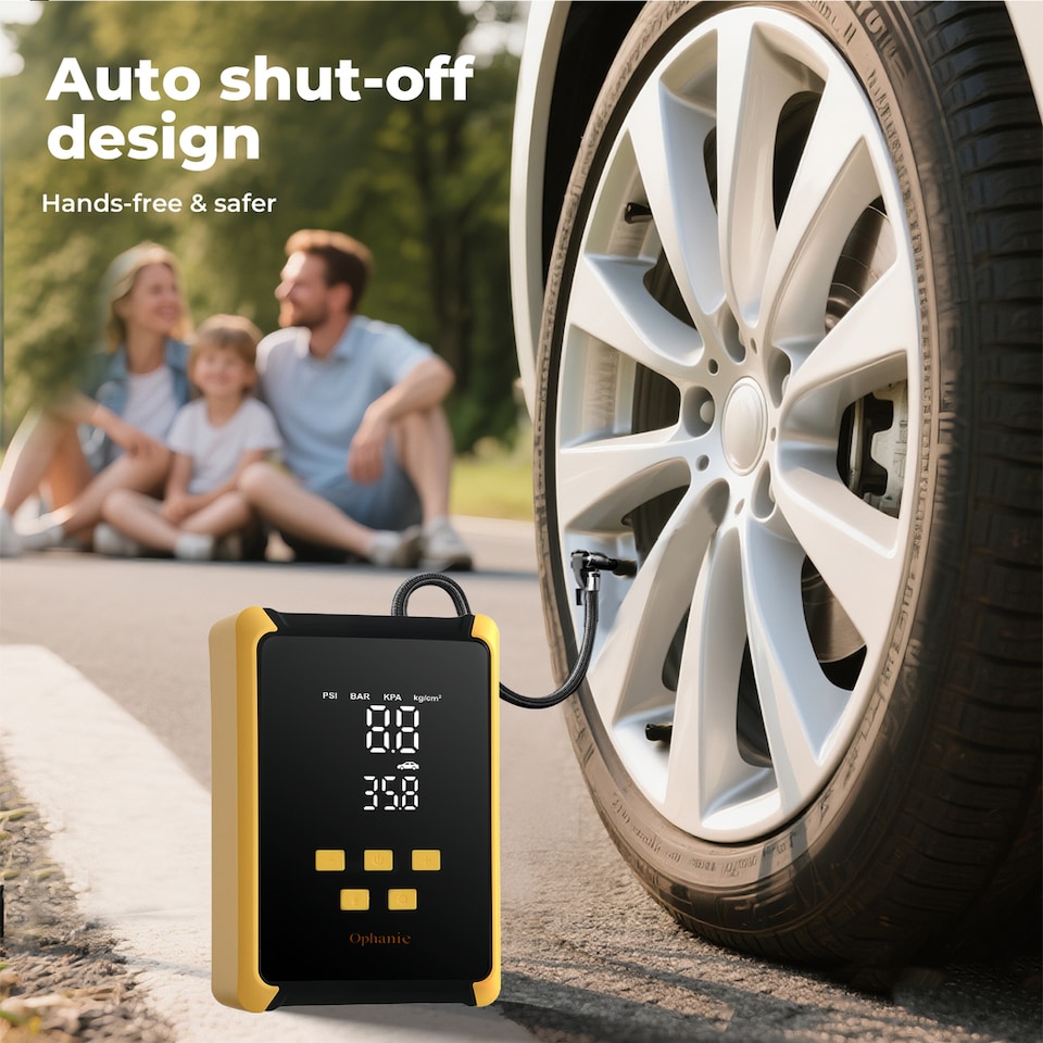 image 1 of 12V 150PSI Portable Air Compressor Dual Display LED Tire Inflator