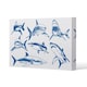 image 1 of Graphical set of blue sharks isolated on white background (Canvas Print)