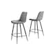 image 1 of Furniturebox Pesaro 2x Grey Velvet Black Leg Bar Chair