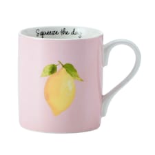 Mikasa Lemon Straight-Sided Porcelain Mug, 280ml Pink