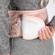 image 5 of OHS 1L Extra Long Hot Water Bottle & Soft Winter Warm Faux Fur Cover Body Wrap - Blush Pink
