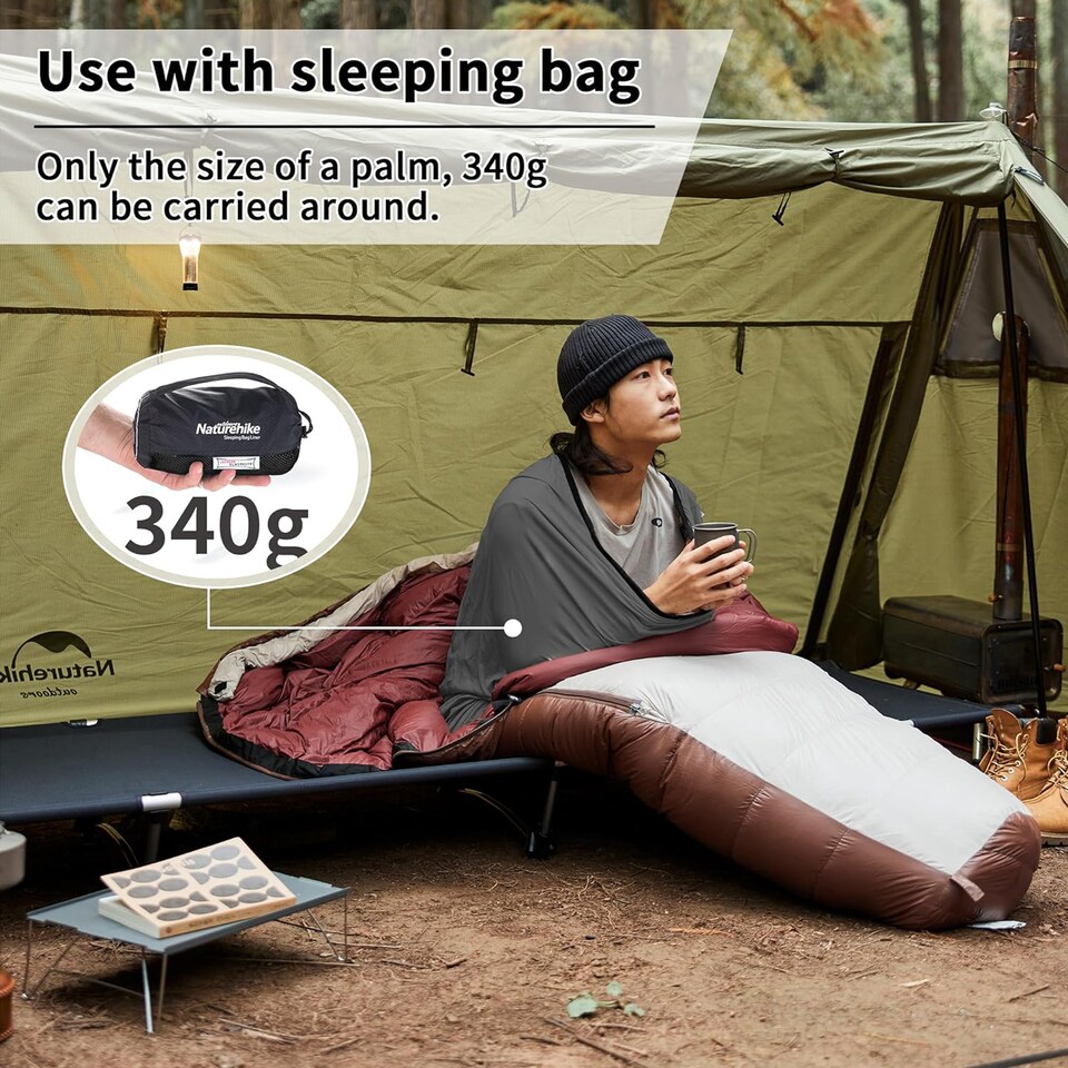 image 1 of High Elasticity Sleeping Bag Liner | Grey | Grey