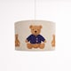 image 4 of CGC Blake 30cm Oatmeal Linen Blue Teddy Bear Children's Lampshade