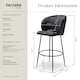 image 6 of Bar Stool Luana - with backrest, velvet look and padded | Black | black/black | 60 x 51 x 106 cm | 2