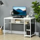 image 2 of HOMCOM Computer Writing Desk Study Workstation with Storage, White