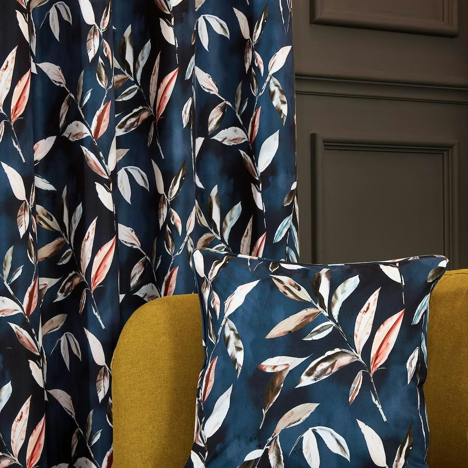 image 1 of Sundour Madrid Curtains Navy Blue | 66x72"