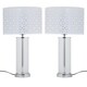 image 1 of Set of 2 Aura - Chrome Table Lamps with White Cut Out Shades Chrome | White