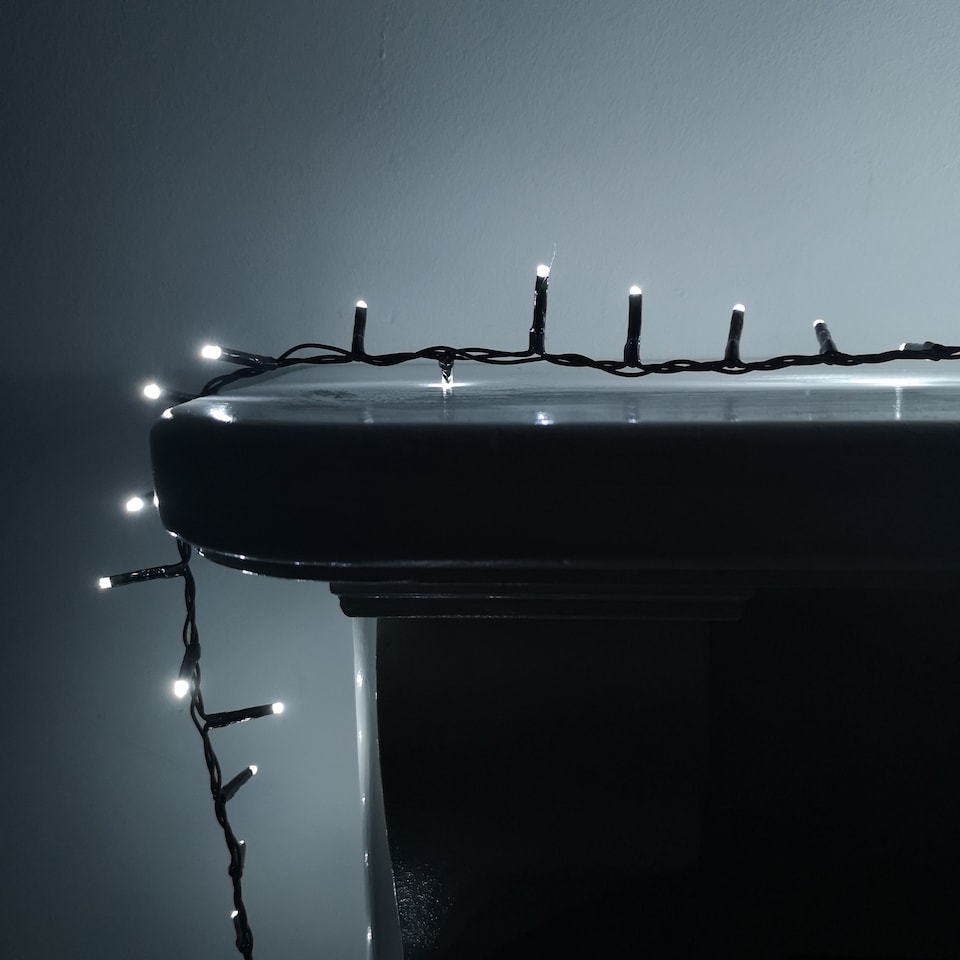 image 1 of 1500 LED 37.5m Indoor Outdoor Christmas Multi Function Mains Operated String Lights with Timer in Cool White