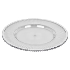 Clear Fluted Charger Plates Silver Gold Wedding Tableware Underplates | Silver | Silver | Set of 6
