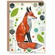 image 1 of Folk Simple Bright Abstract Design Fox Him Her Birthday Card
