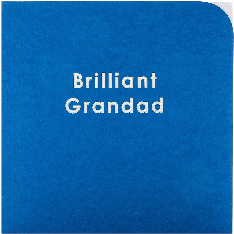 image 1 of Contemporary Patterned Design Braille Birthday Card for Grandad