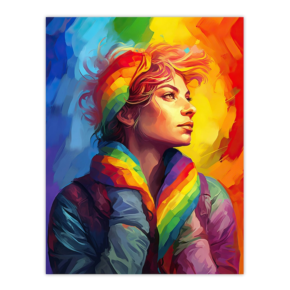 image 1 of Pride Lgbtqia Rainbow Inclusive Contemporary Black Framed Wall Art Print A4