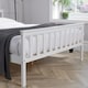 image 6 of Small Double White Wooden Bed 4ft Solid Pine Furniture High End Slatted Base
