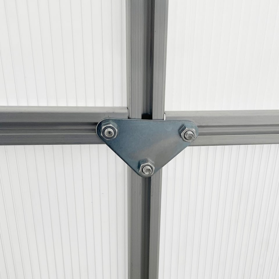 image 1 of Outsunny Polycarbonate Walk-in Garden Greenhouse w/ Sliding Door Silver Tone | Silver | 1