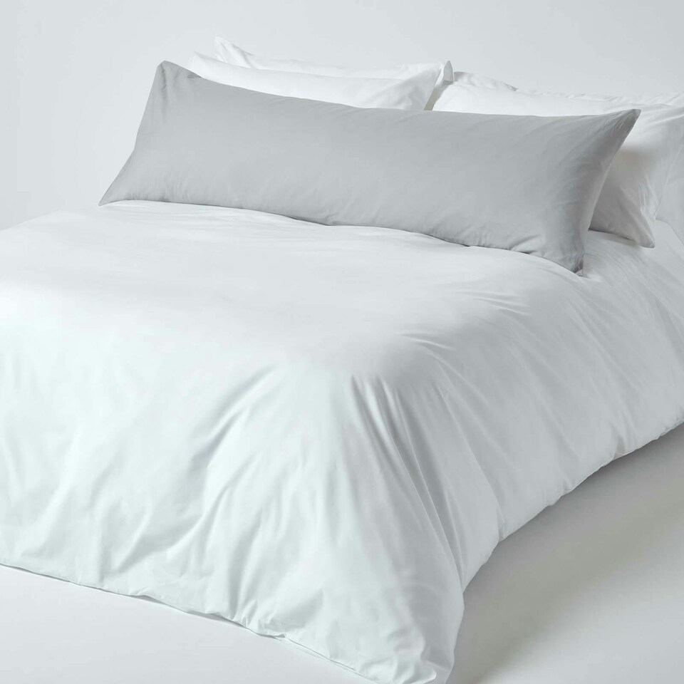 image 1 of Homescapes Silver Grey Egyptian Cotton Housewife Body Pillowcase 200 TC