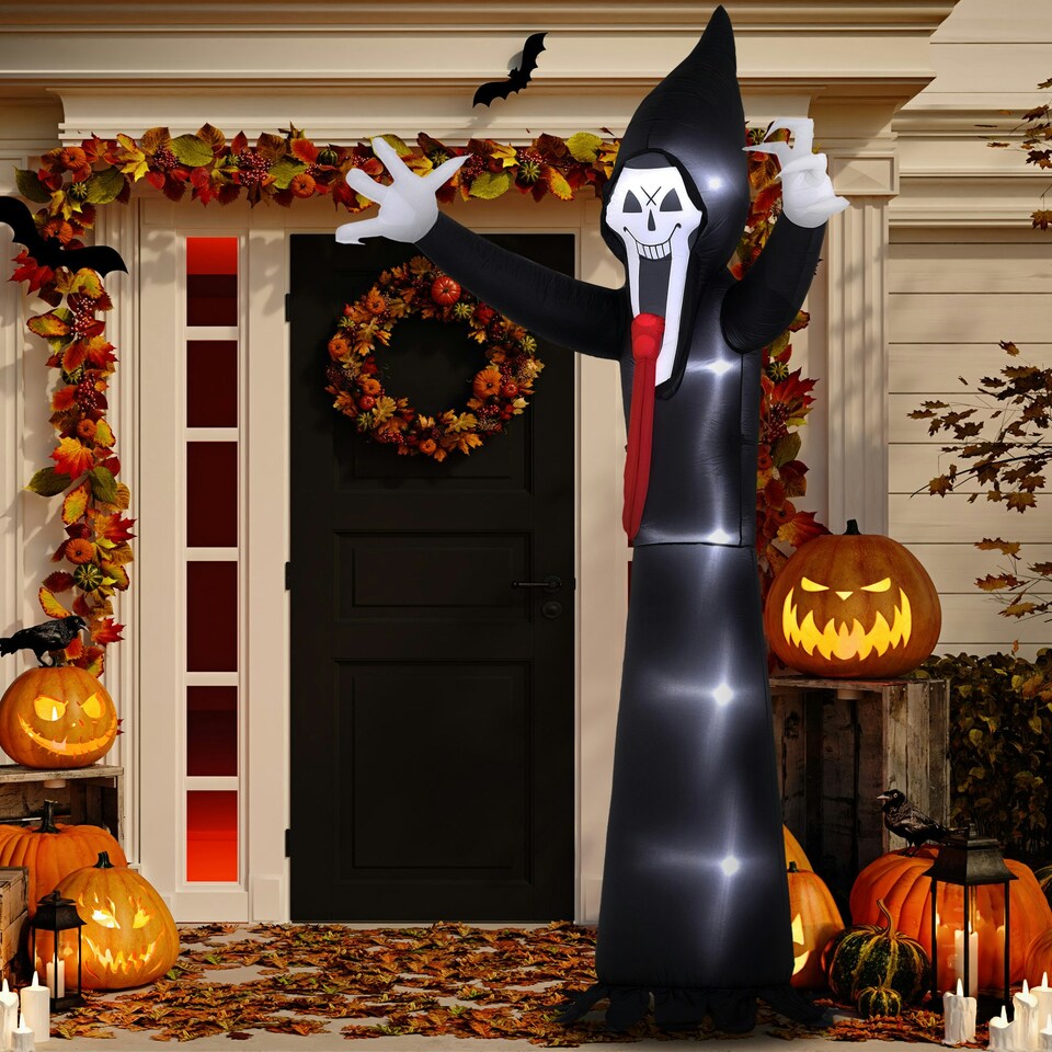 image 1 of Outsunny 10 FT Grim Reaper Halloween Inflatable for Indoor, Outdoor Party