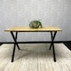 image 2 of Wooden Dining Table With Metal Legs for Dining, Work, or Study Brown