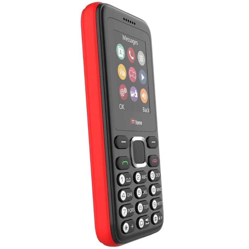 image 1 of TTfone TT150 Unlocked Basic Mobile Phone with Long Battery Life and Dual Sim Red - O2 Pay as you go
