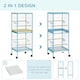 image 3 of PawHut 2 In 1 Large Bird Cage Aviary with Wheels, Slide-out Trays Wood Perches