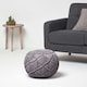 image 2 of Homescapes Grey Macrame Knitted Pouffe - 40 x 50 cm
