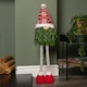 image 3 of 76cm Red and White Christmas Tree Standing Gonk with Snowflake Hat and Extendable Legs