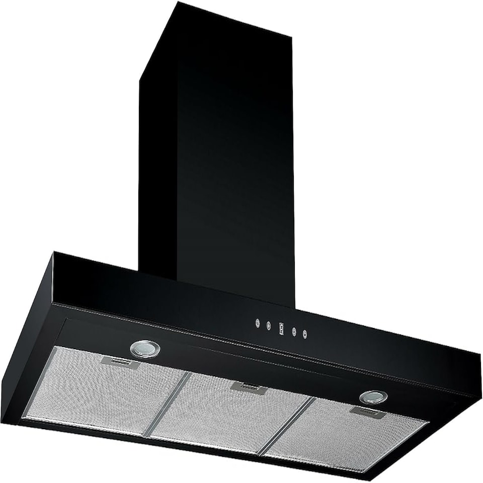 image 1 of Cookology 100cm Black Chimney Cooker Hood - Energy Rating A++