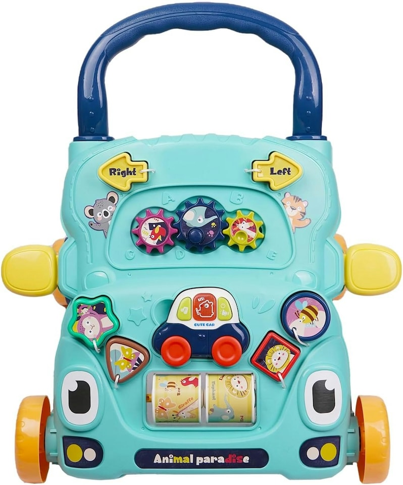 image 1 of Alivio Magical Activity Walker, Baby Walker with Shapes, Sounds, Music, Educational Push Toy for for Babies (Blue)