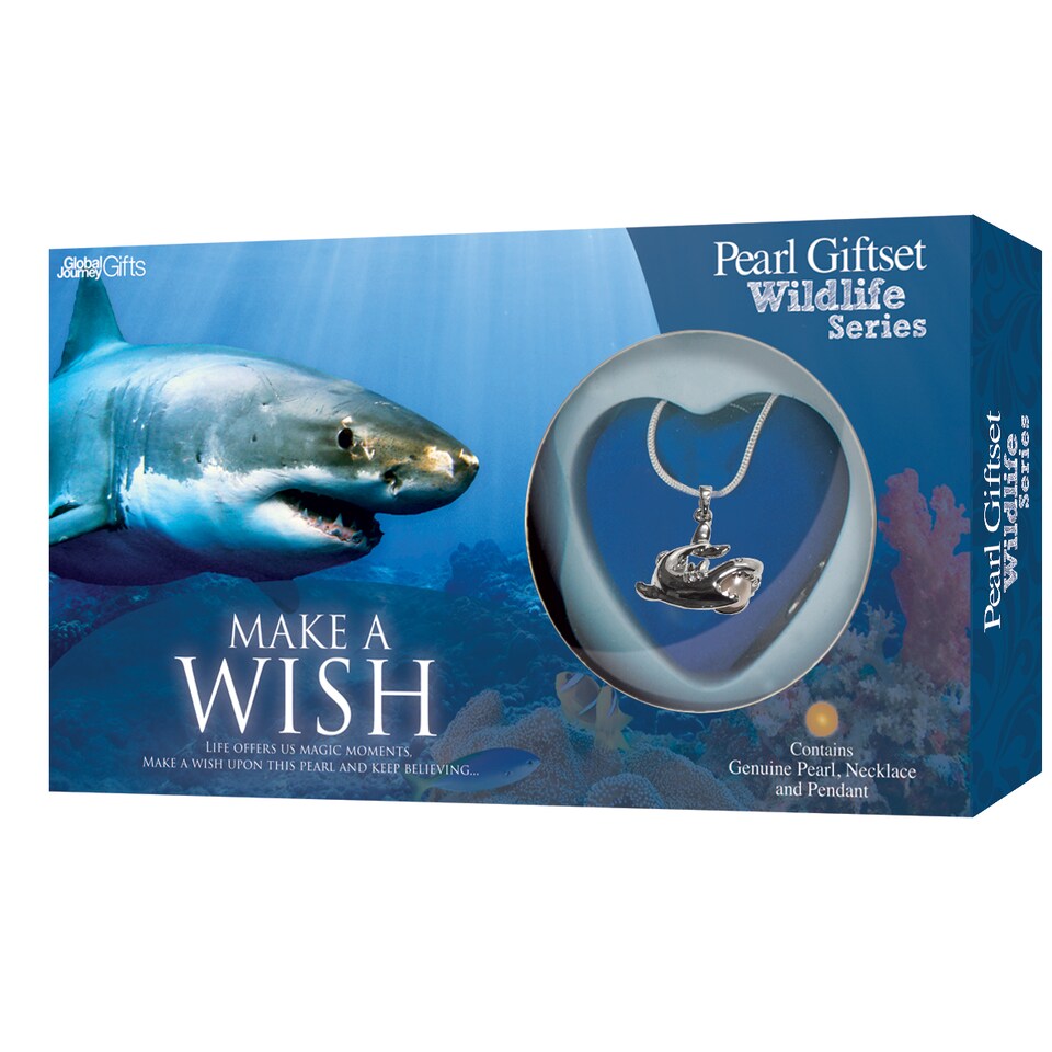 image 1 of Sea Life Series Shark Open-Your-Own Pearl Pendant Necklace Gift