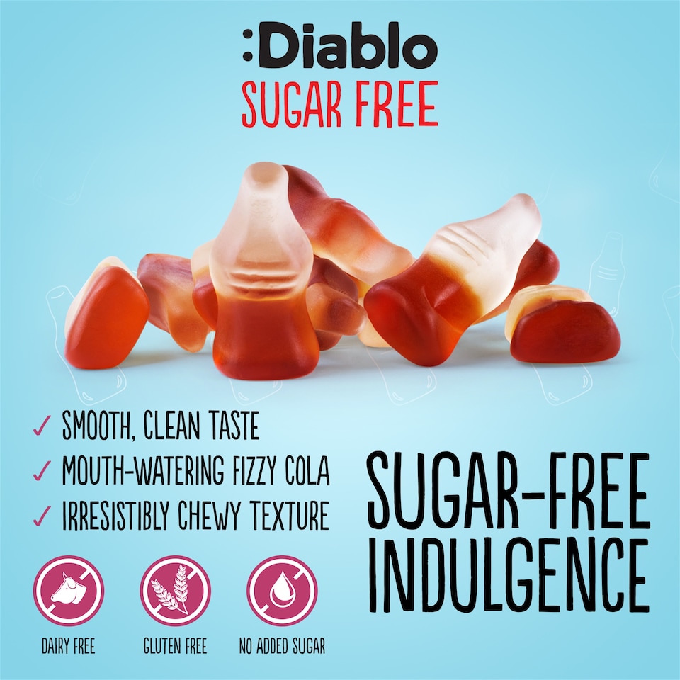 image 1 of Diablo Sugar Free Cola Bottles 75g 6 Pack
