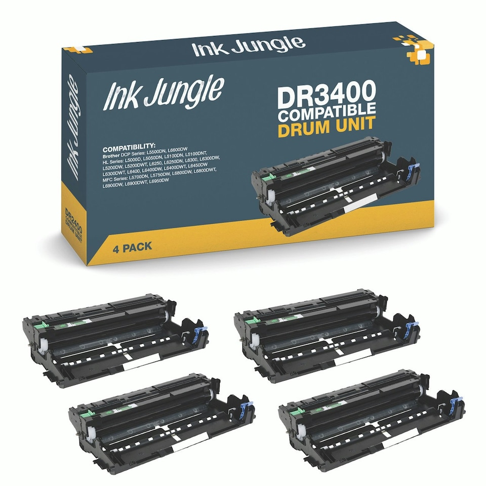 image 1 of 4x Compatible Brother DR3400 Drum Units N/A