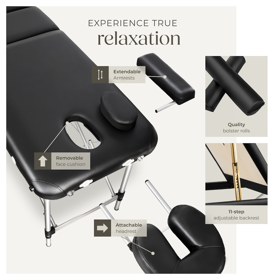 image 1 of Massage Table Set Massage Bench Massage Table Massage Bed Cosmetic Lounger Bag Bolsters Head And Armrests | Black | black | 1