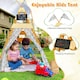 image 8 of COSTWAY Wooden Play Tent Indoor Kids Teepee Tent Triangle Hideaway Playhouse