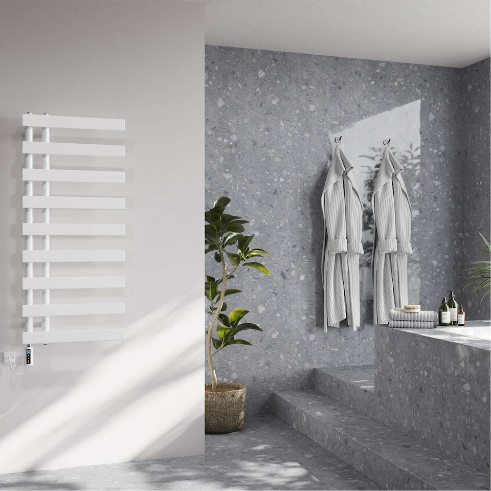image 1 of Agar - White Electric Towel Rail H1156mm x W500mm 500w Thermostatic WIFI