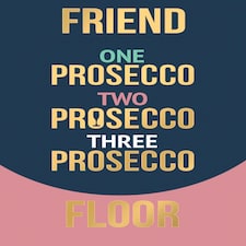 One Prosecco Two Prosecco Three Prosecco Floor! - Funny Friend Greetings Card